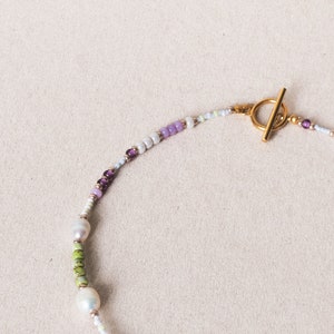Perlenkette The Grapes aus hochwertigen Glasperlen Süßwasserperlen Bild 3