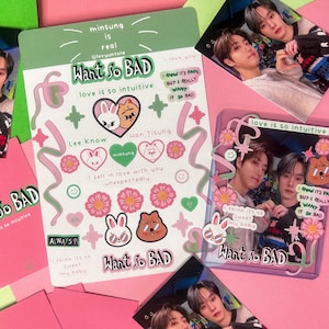 Hoja de pegatinas decorativas de carga superior "Want So Bad" de Stray Kids: Han Jisung y Lee Know