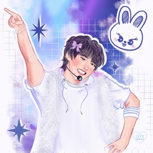 Stray Kids Lee Know Fan Art Print White Love SKZ