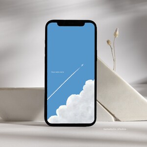 Aesthetic Cloud & Blue Sky Phone Wallpaper | instant download
