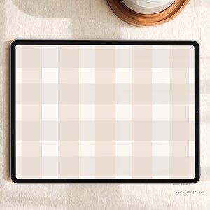 Minimalist Vichy Beige iPad Wallpaper | instant download