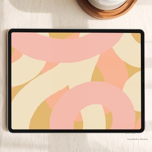 Boho Abstract iPad Wallpaper in warm tone | instant download