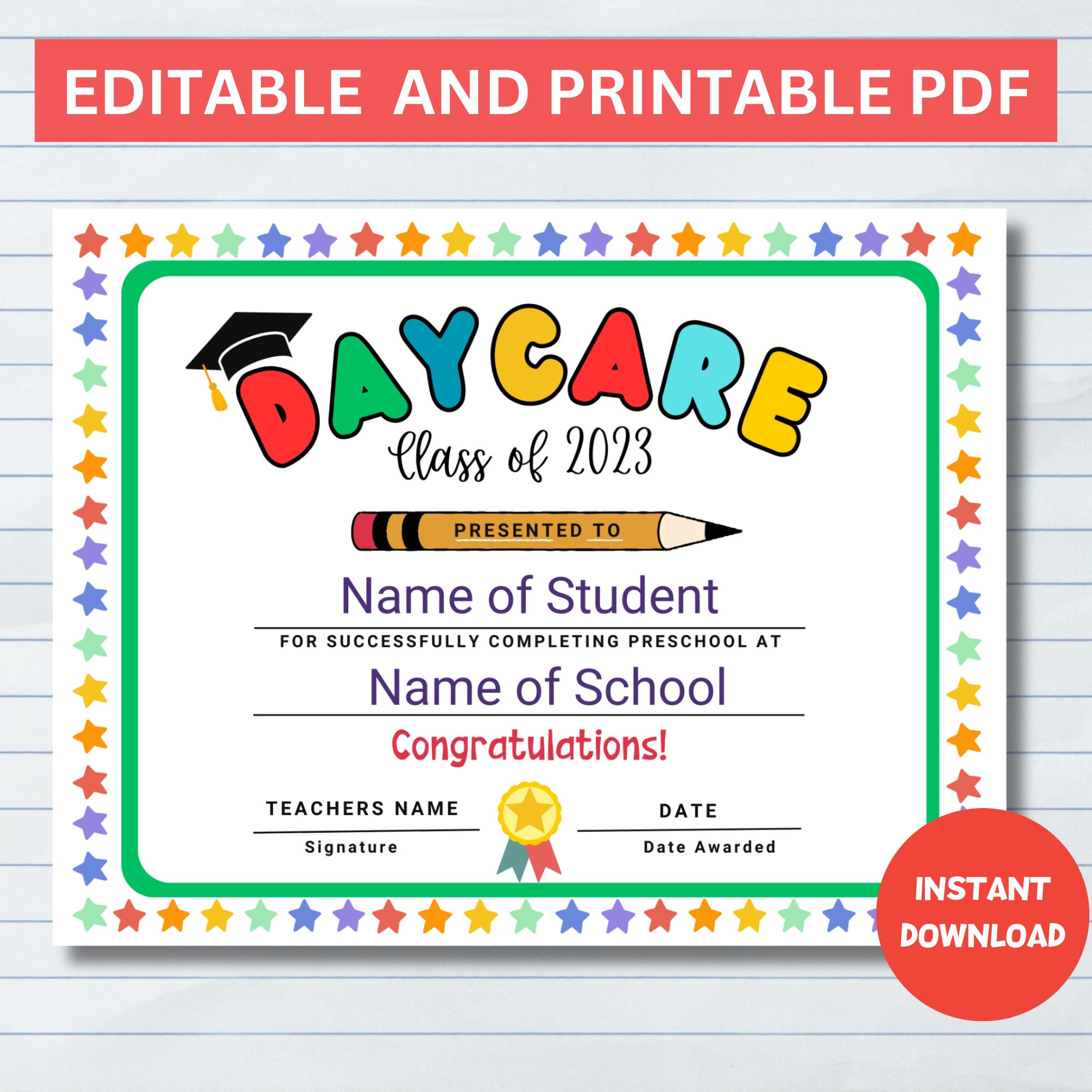 Editable Daycare Graduation Certificate Daycare Graduation Etsy Editable Daycare Graduation Certificate Daycare Graduation Etsy