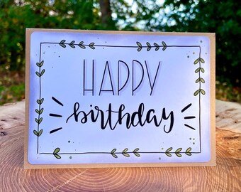 Calligraphie Happy Birthday Etsy France