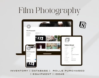 Film Photography Notion Template 2024 | Digital Film Inventory