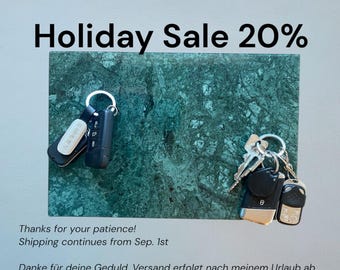Magnetic key holder made of genuine green Verde Guatemala marble