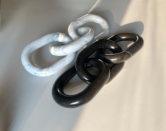 Marble decorative chain for living room | bedroom - Handmade in white or black
