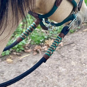 Customisable Rope Reins – Heavy-Duty, Soft Grip Horse Tack. Ideal for Hacking, Barrel Racing, Young Horses, Novice Riders in Many Colours.