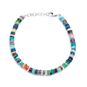 Pulseras de cuentas ajustables para todos los días / Pulsera de plata 925 para hombres y mujeres / Pulsera de cuentas / Pulsera de cuentas curativas de 7 chakras / Regalo de cumpleaños