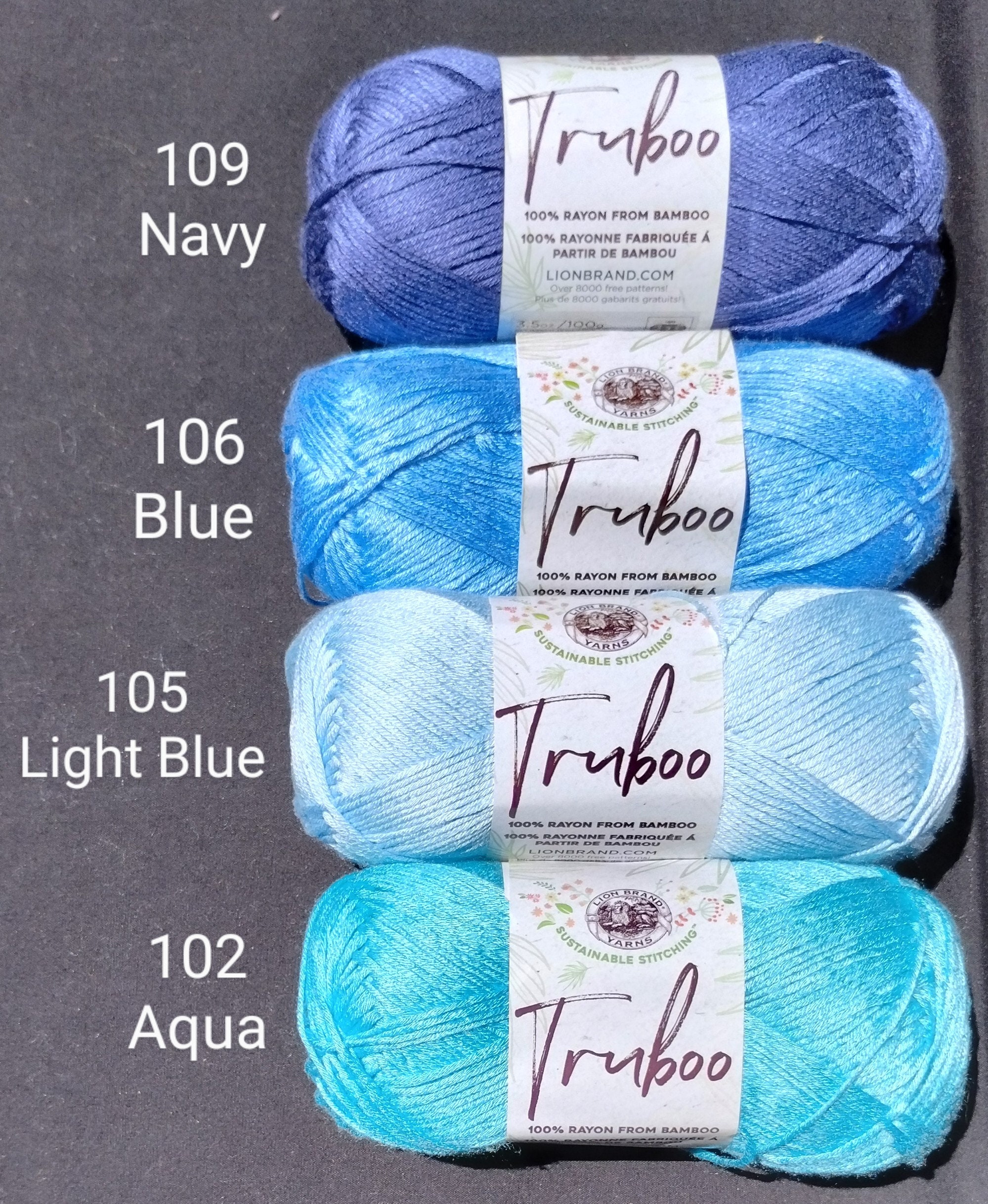 Pack of 3) Lion Brand Truboo Yarn-Aqua