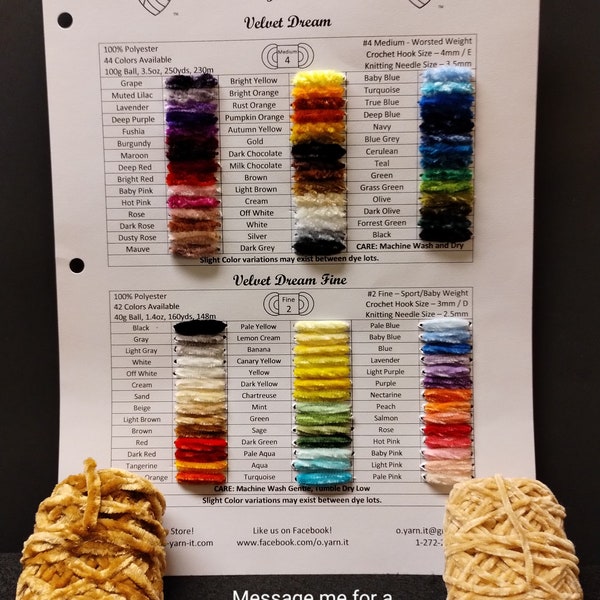 Real Yarn Color Cards