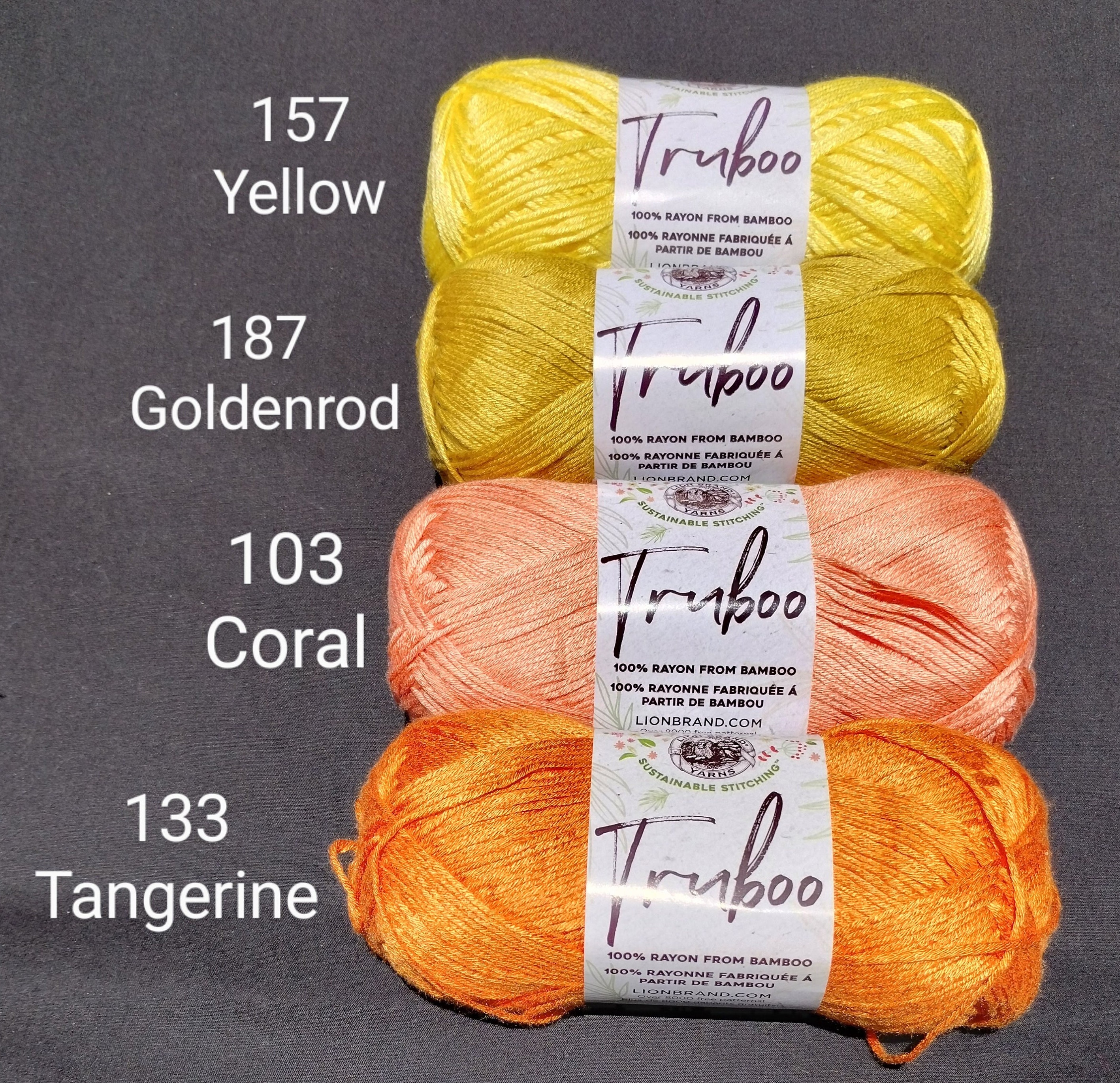  Lion Brand Knitting Yarn Truboo Light Pink 3-Skein Factory Pack  (Same Dye Lot) 837 101 Bundle with 1 Artsiga Crafts Project Bag