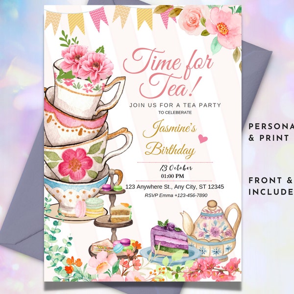 Tea Party Invitation Etsy