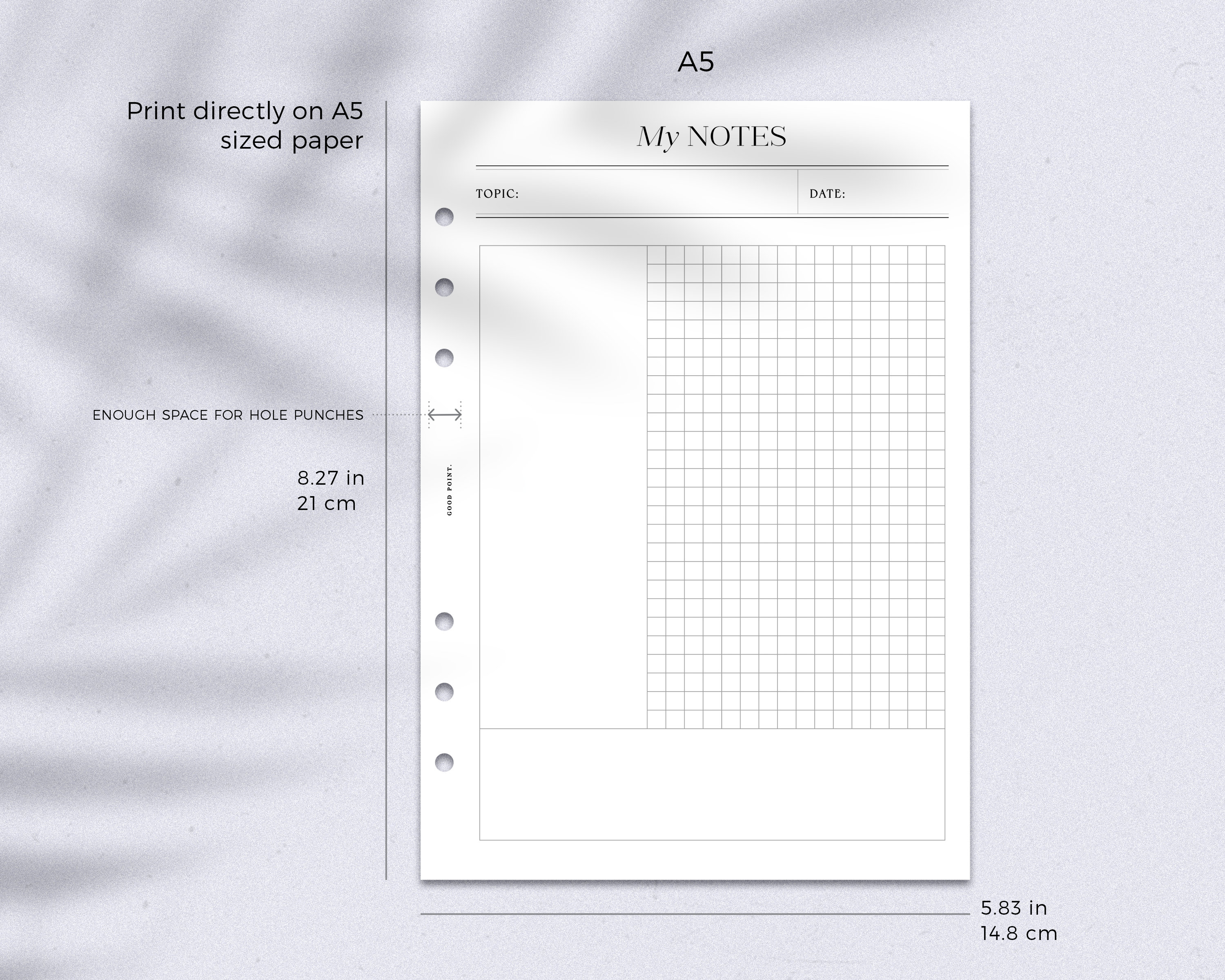 Printable Notes Paper Dot Grid Paper Lined Paper Graph Paper Notebook ...