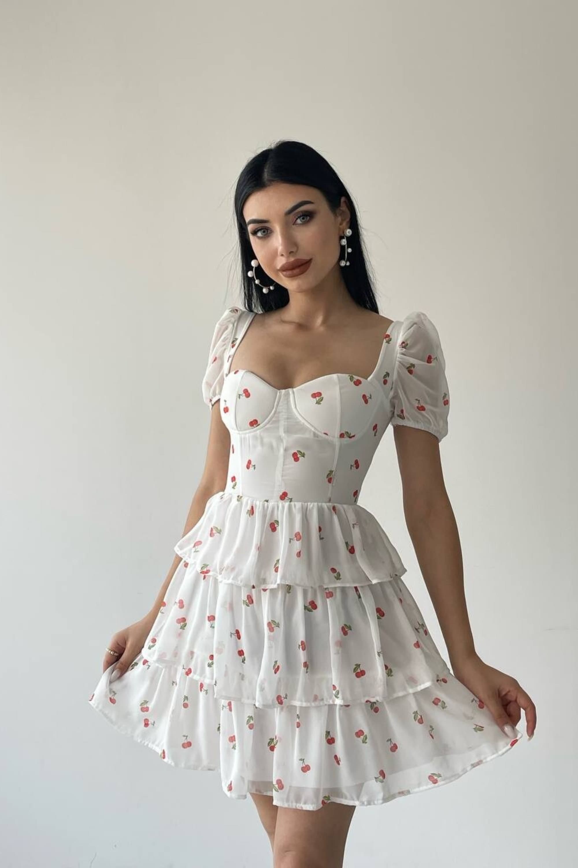 White Floral Cocktail Dress -  Canada