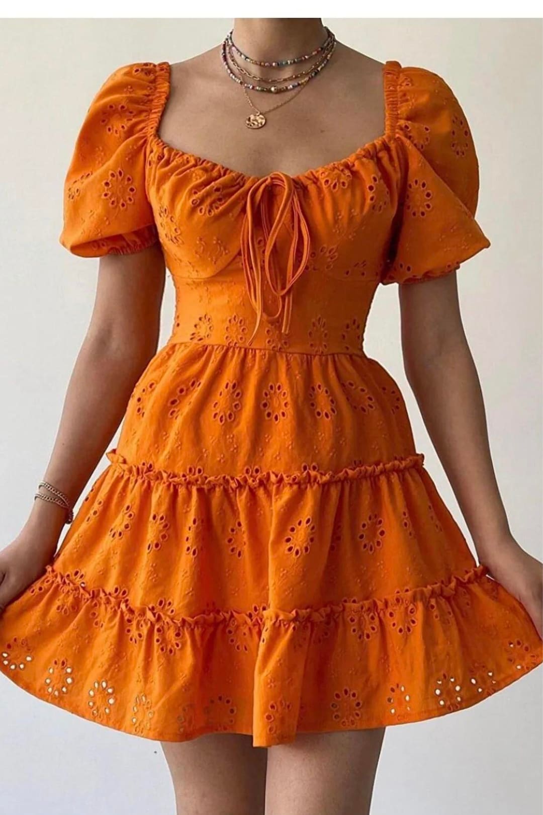 Orange Mini Party Dress Homecoming Dress main image 0