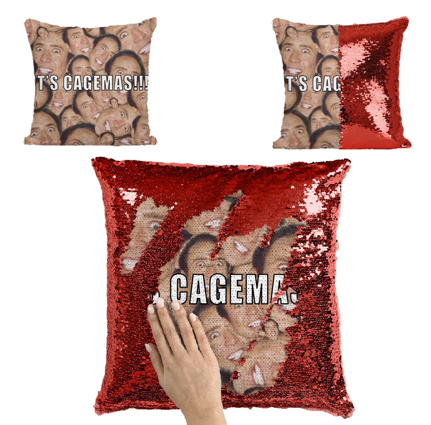 Nicolas Cage Sequin Pillow Etsy Canada