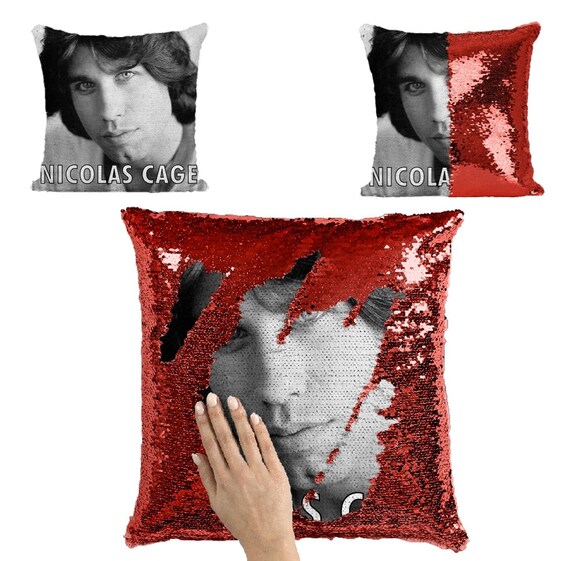 Nicolas Cage Sequin Pillow Nicolas Cage Home Decor Nicolas Cage Merch Nicolas Cage Pillow Home Decor Nicolas Cage Funny Pillow Etsy Australia