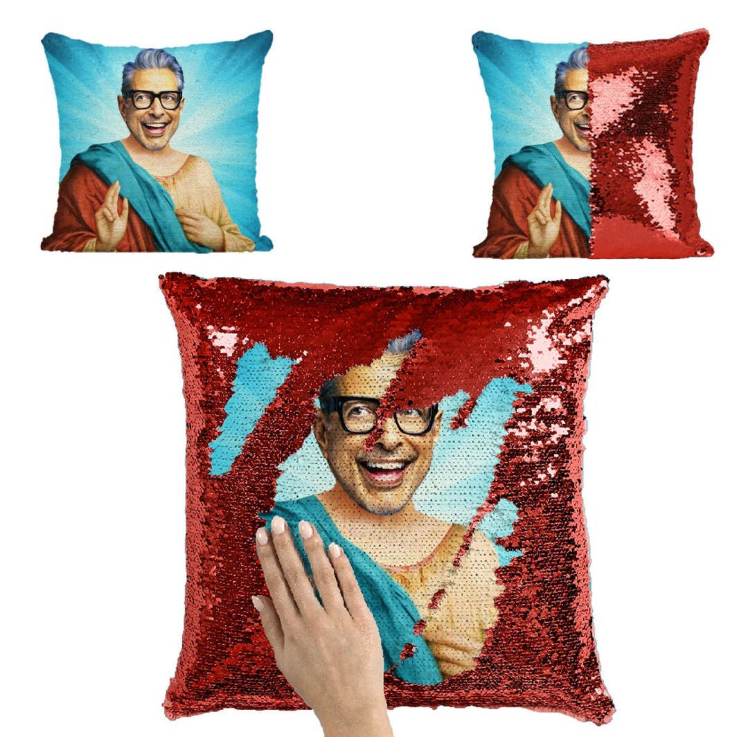 Jeff Goldblum Sequin Pillow Jeff Goldblum Home Decor Jeff Goldblum Merch Jeff Goldblum Pillow Home Decor Jeff Goldblum Funny Pillow Etsy Australia