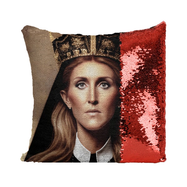 Celine Dion Singer Saint Portrait Pillow Funny Gift Celebrity Pillow Christmas Gift Sequin Pillow Home Decor