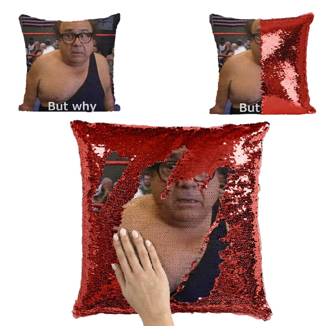 Danny Devito Sequin Pillow, Danny Devito Home Decor, Danny Devito Merch