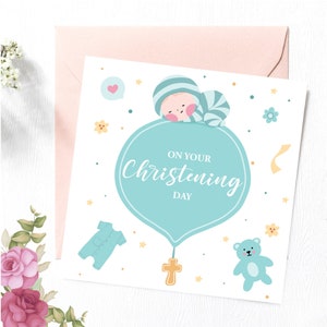 Biglietto di battesimo digitale/biglietto di battesimo per ragazzo/battesimo/battesimo/biglietto d'auguri