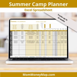 Sommercamp-Planer-Excel-Datei, Sommercamp-Organisator, Vorlage für den Planer für Lageraktivitäten, Tabelle für das Lagerprogramm, Kalender für Lager