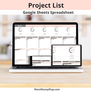Project List Google Sheets Spreadsheet, Project Management Spreadsheet, Task Management Template, Project Tracker, Project To Do List