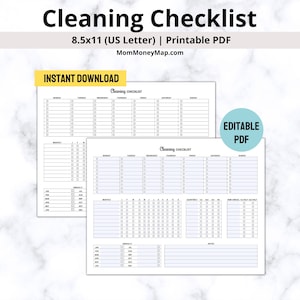 Simple Cleaning Checklist Printable PDF, Housekeeping Checklist, House Cleaning To Do List, Housekeeping Planner Schedule Template