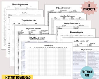 Baby Planner Printable Bundle, List Of Things To Do Before Baby Arrives Printables, Baby Tracker and Planner Printables for New Parents