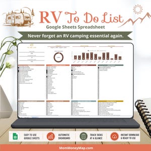 RV To Do List Google Sheets Spreadsheet,Rv Camping Checklist Template,RV Travel Checklist for Beginners Spreadsheet, RV Camping Checklist