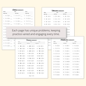 MDAS and basic operations math worksheets PDF bundle