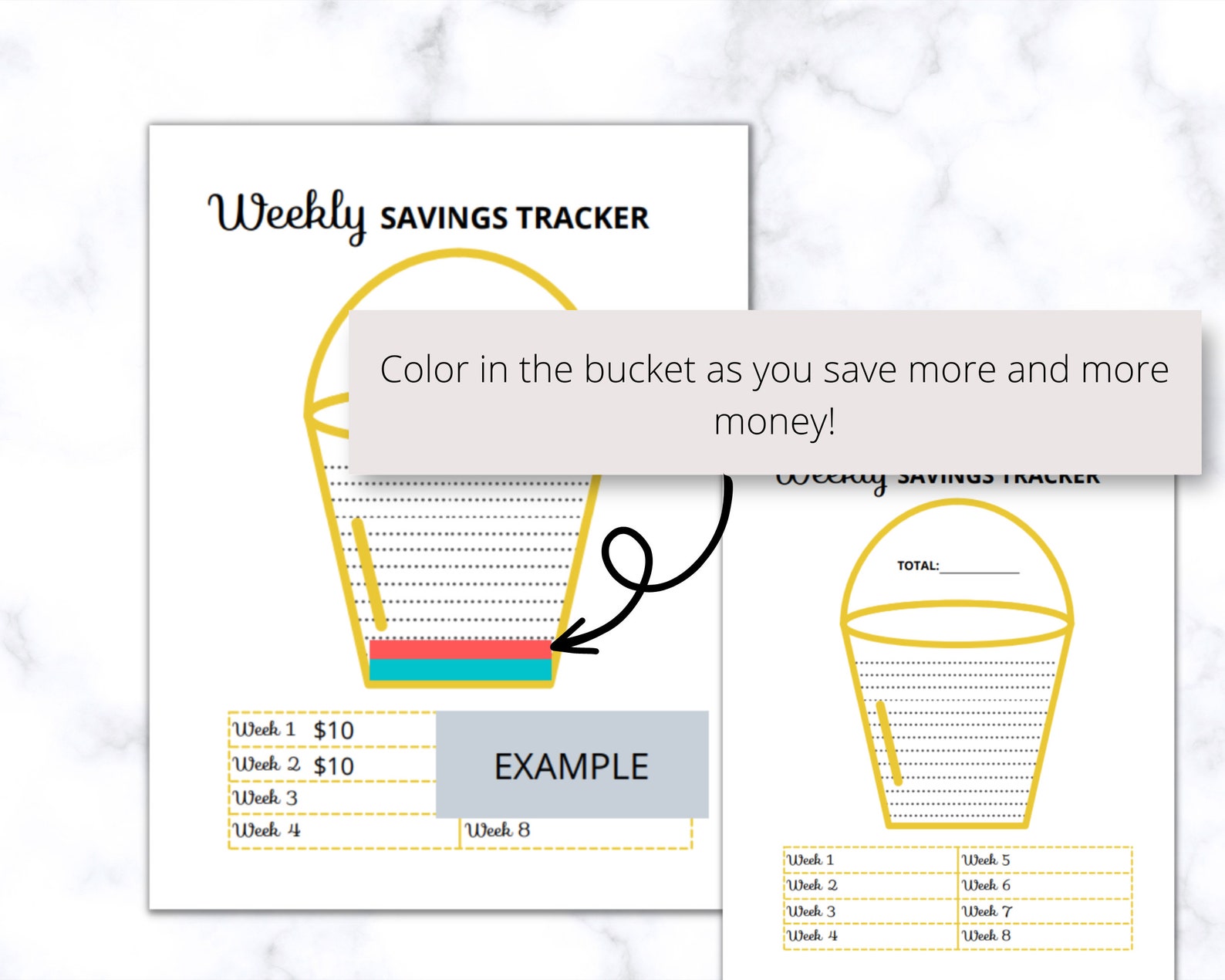 Savings Tracker Printable PDF, Piggy Bank Savings Chart, Weekly Savings ...