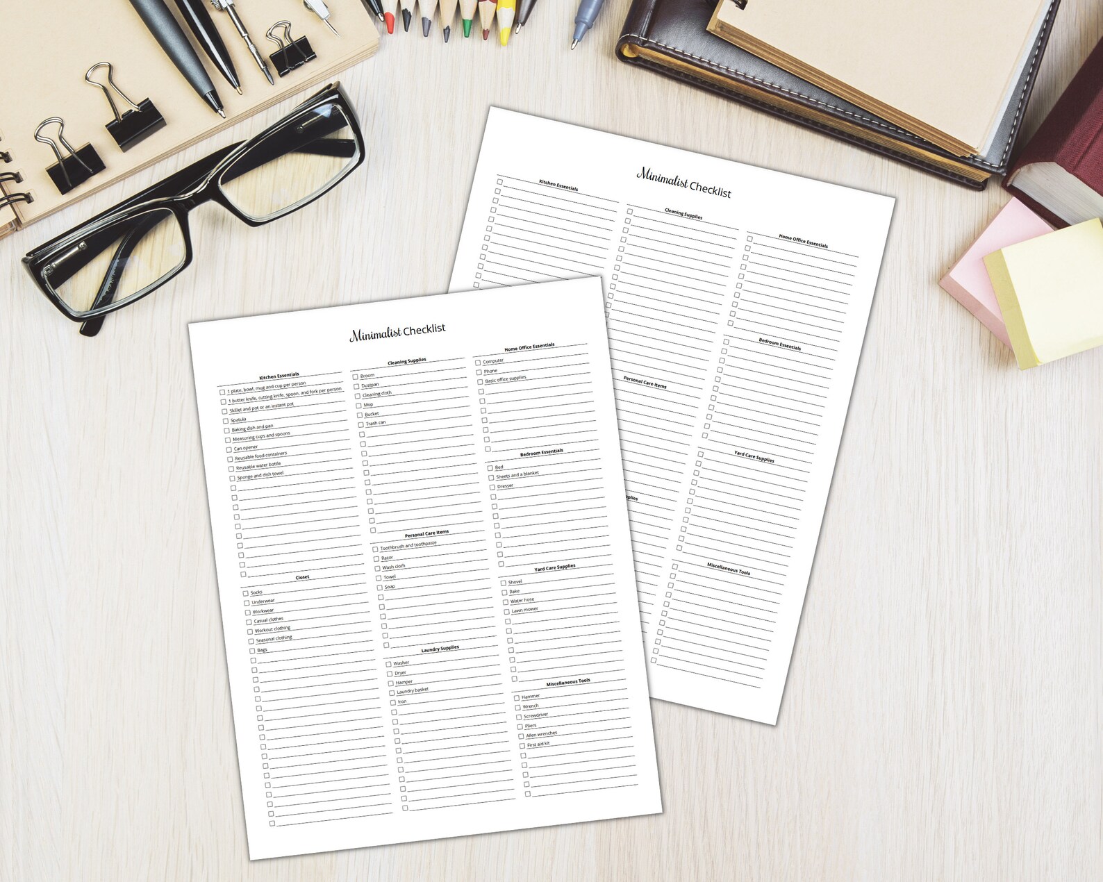 Minimalist Checklist Printable PDF, Minimalist Decluttering Checklist ...