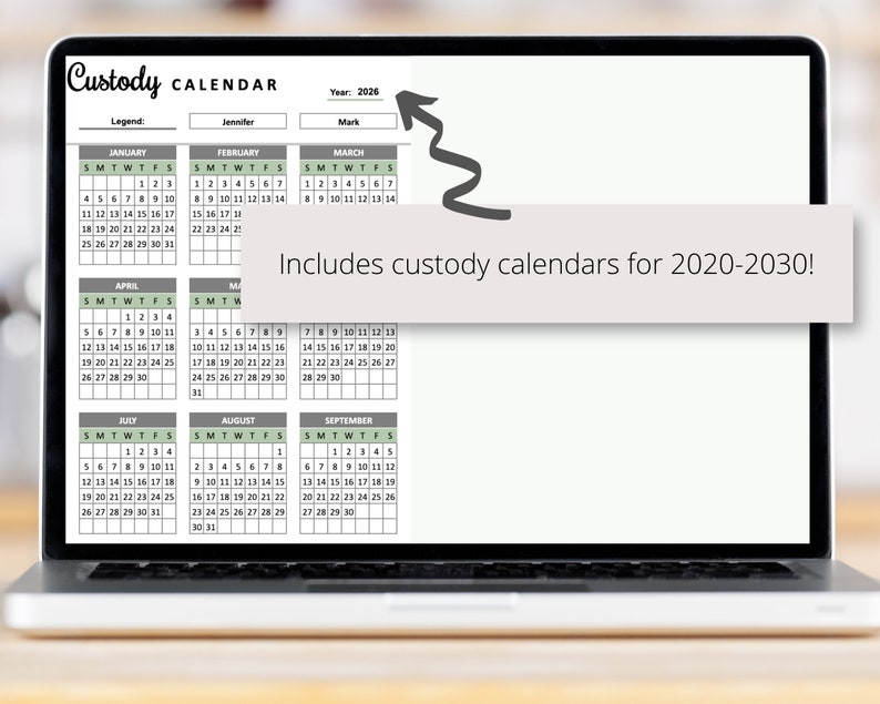 Coparenting Planner Google Sheets Spreadsheet, Child Custody Planner