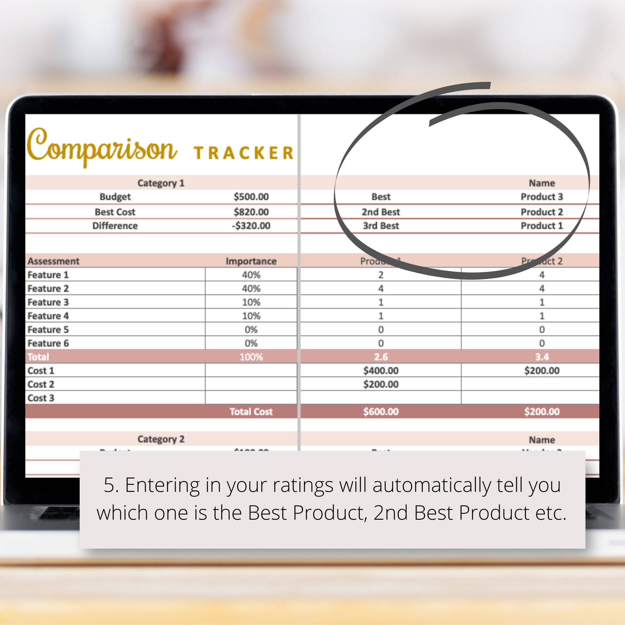 Comparison Tracker Google Sheets Spreadsheet, Product Research Sheets ...