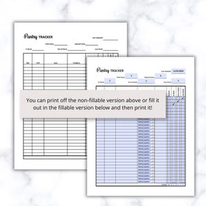 pantry inventory template
