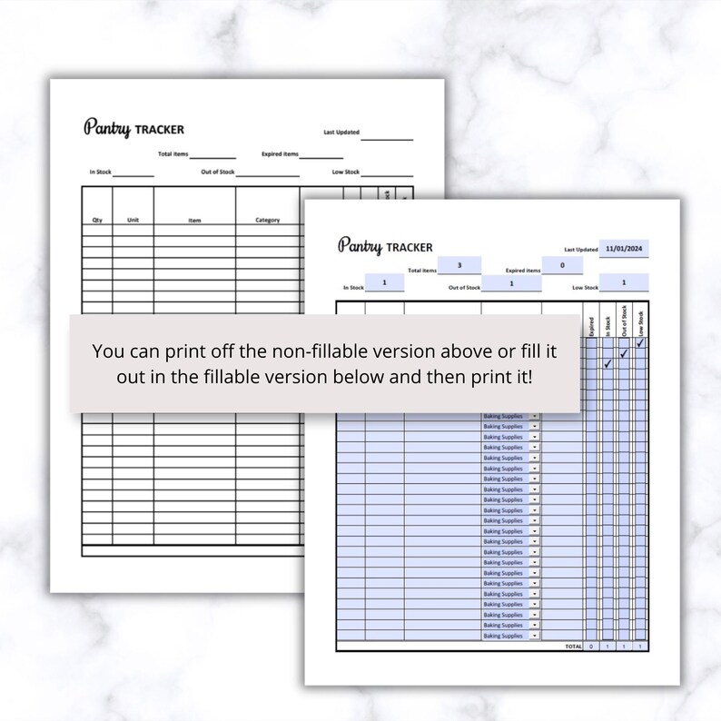 pantry inventory template