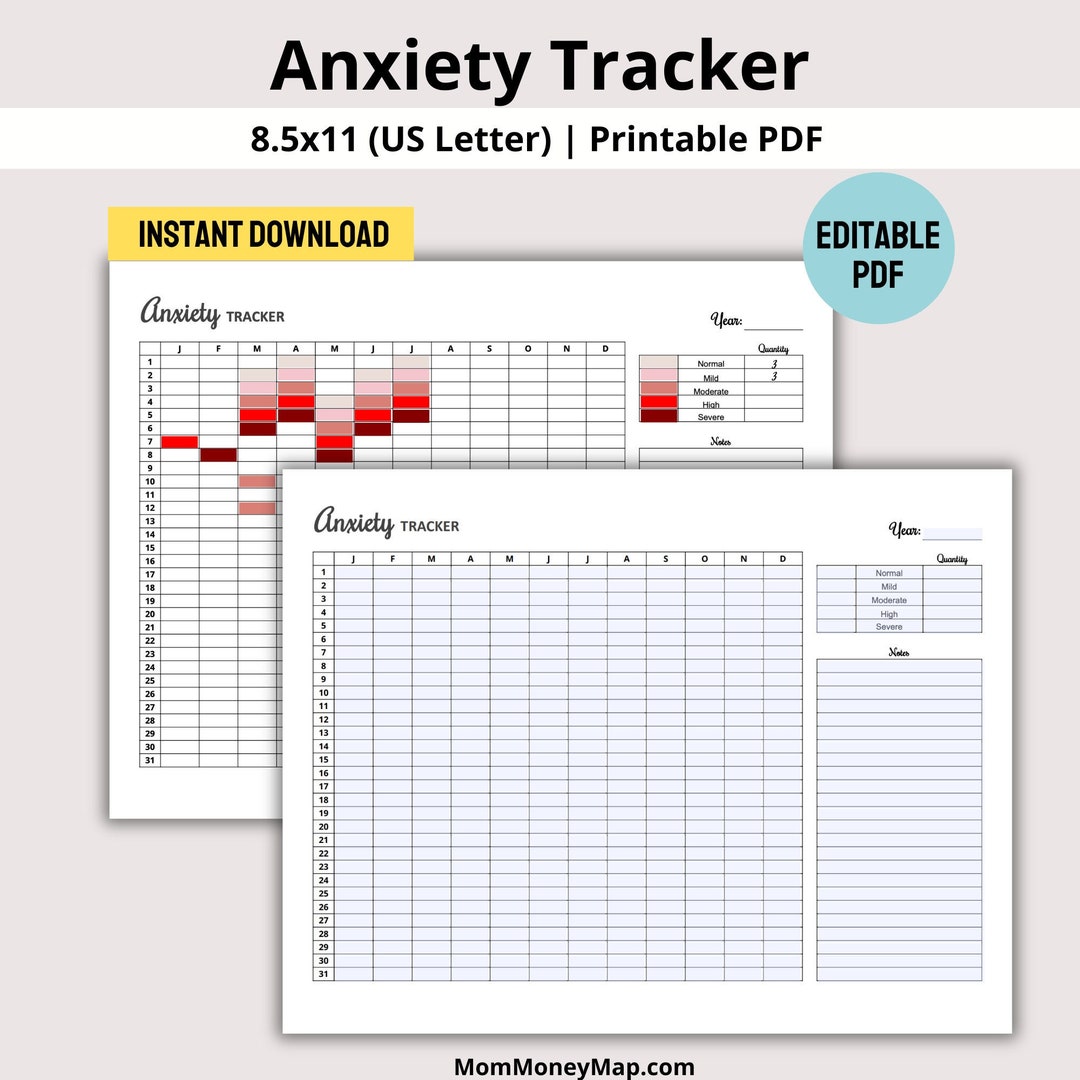 Anxiety Tracker Printable Pdf Anxiety Attack Tracker Anxiety Log Anxiety Tracker Printable Pdf Anxiety Attack Tracker Anxiety Log