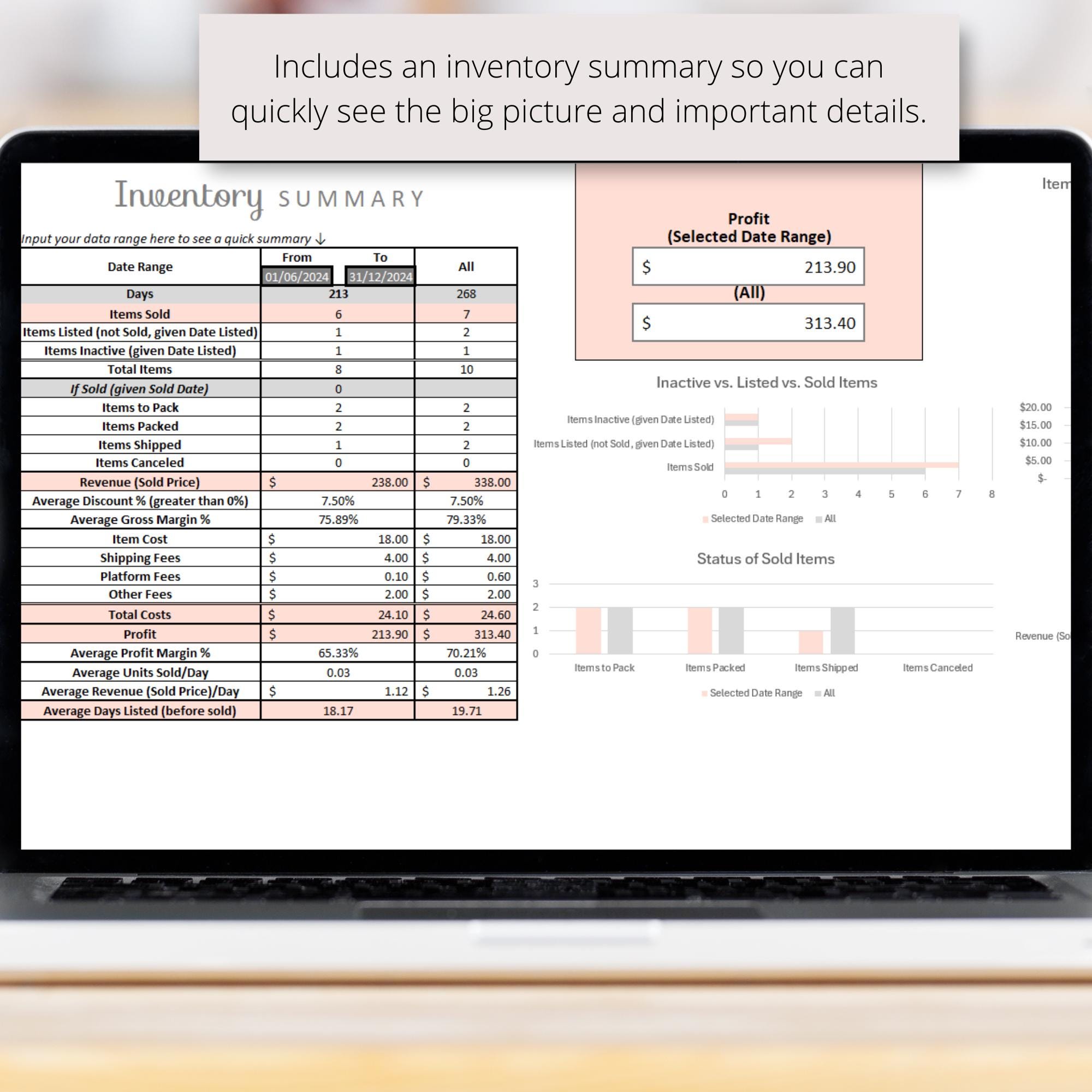 Simple Inventory Tracker Excel Spreadsheet, Stock in and Out Tracker in ...