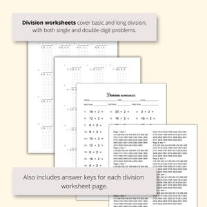 elementary math worksheets bundle PDF for classroom and home