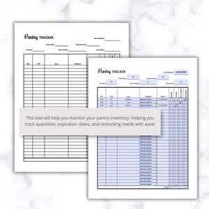 food pantry inventory sheet