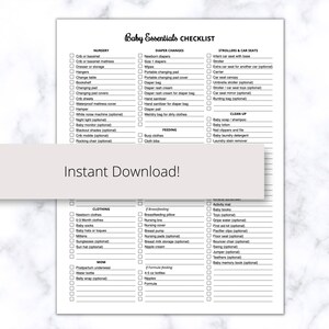 nursery checklist