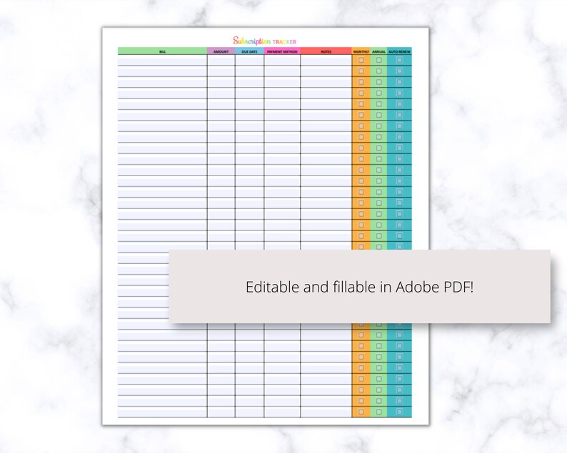 subscriptions tracker