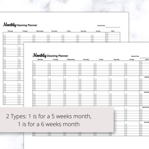 Monthly Cleaning Printable PDF, Monthly Deep Cleaning Checklist ...