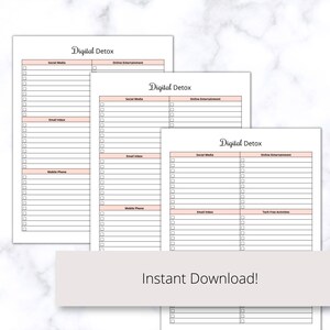 Digital Detox Checklist Printable PDF, Digital Detox Planner, Digital ...