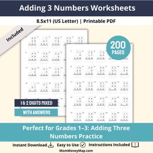 homeschool math worksheets bundle printable PDF for elementary