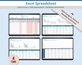 Ultimate Grocery Bill Tracker Excel Spreadsheet, Grocery Bills Budget Plan Tracker, Food Budget Expense List Digital Download to Save Money