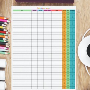 subscription tracker printable