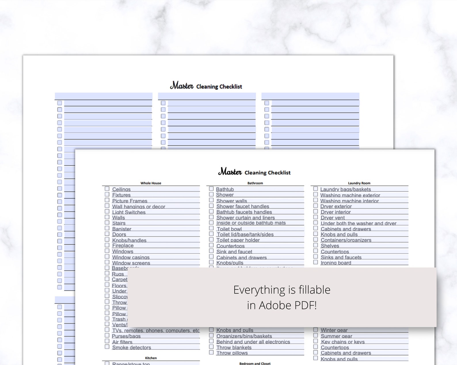 Master Cleaning List Printable PDF Cleaning Checklist for - Etsy